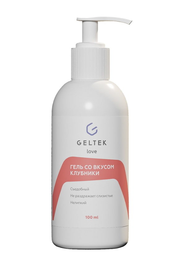 Лубрикант Geltek Love со вкусом клубники 100мл р - в интернет-магазине tut-beauty.by