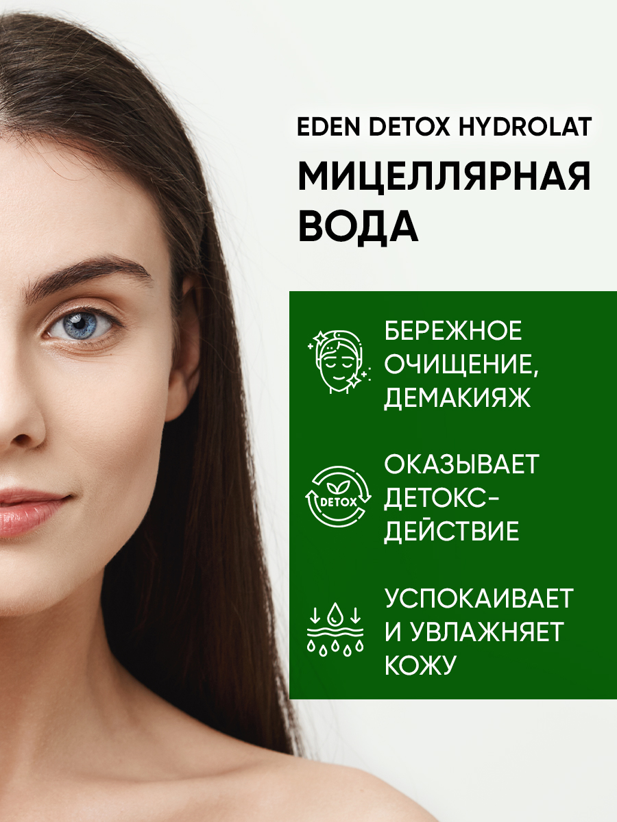 Мицеллярная вода Eden Detox Hydrolat для снятия макияжа 200мл - в интернет-магазине tut-beauty.by