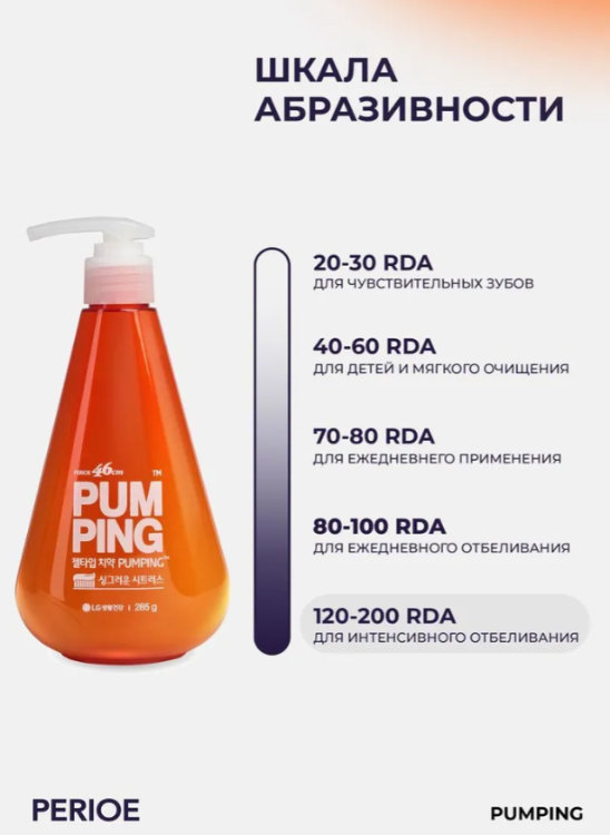 Зубная паста PERIOE Whitening Pumping Toothpaste отбеливающая 285г - в интернет-магазине tut-beauty.by