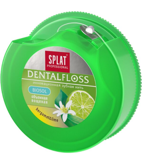 Зубная нить SPLAT Professional DentalFloss бергамот и лайм 30м