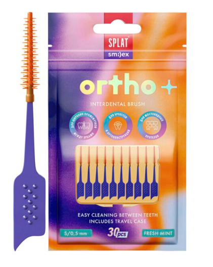 Межзубные ершики SPLAT SMILEX ORTHO со вкусом мяты S мягкий 30 шт - в интернет-магазине tut-beauty.by
