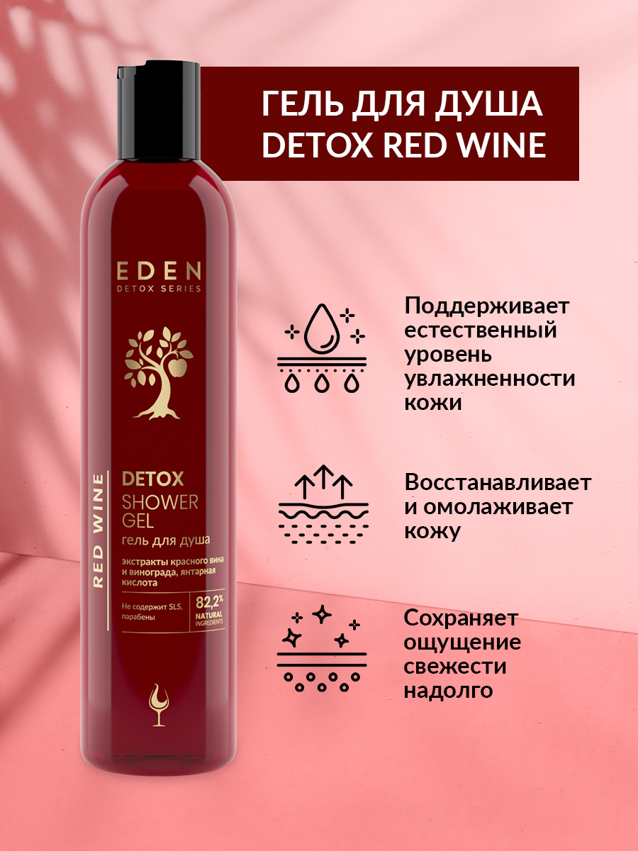 Гель для душа Eden Detox Red Wine 350мл
