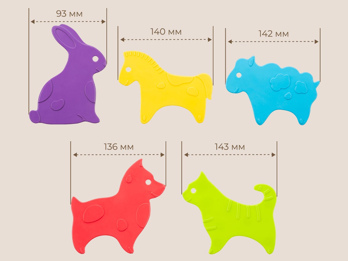 Набор игрушек для ванны Roxy Kids Animals мини-коврики 15шт