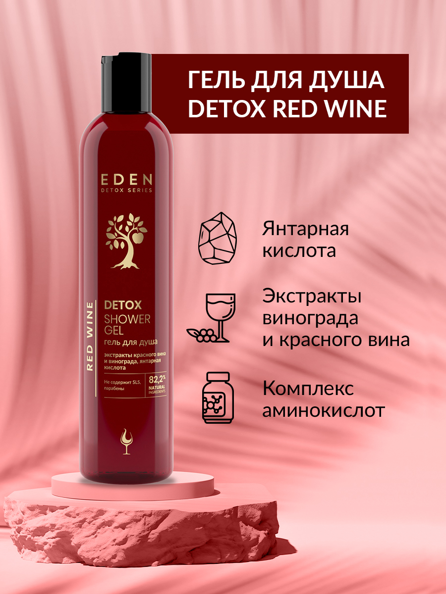 Гель для душа Eden Detox Red Wine 350мл