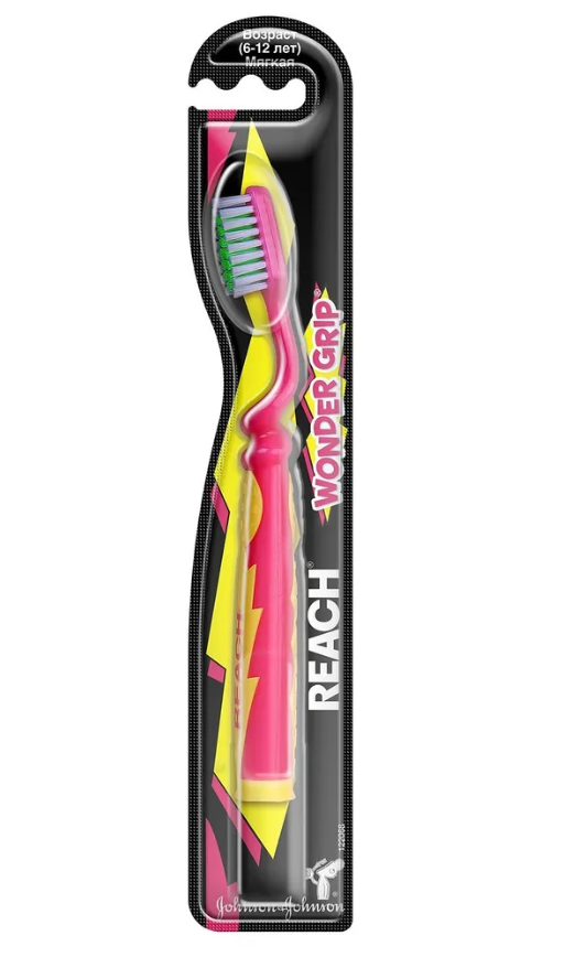 Зубная щетка Reach Wonder Grip детская от 6 до 12 лет