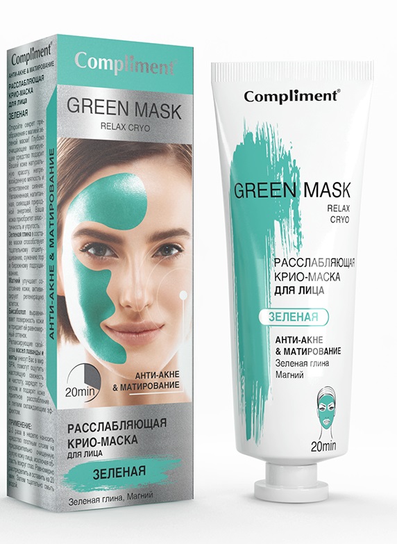 Маска для лица Compliment Green Mask анти-акне и матирование 80мл