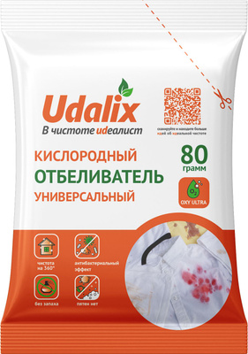 Отбеливатель Udalix концентрат кислородный универсальный экологичный 80гр