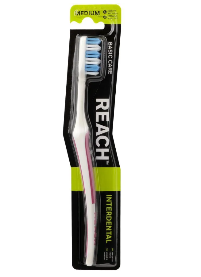 Зубная щетка Reach Interdental Межзубная чистка средняя жесткость