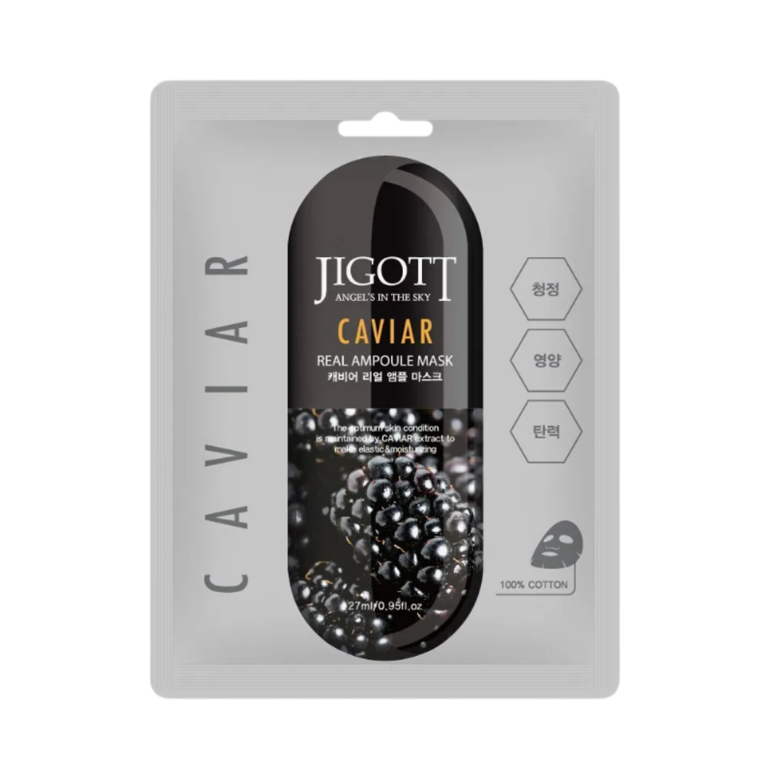 Маска для лица Jigott Caviar Real Ampoule Mask с экстрактом чёрной икры 27мл