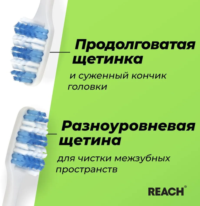Зубная щетка Reach Interdental Межзубная чистка средняя жесткость