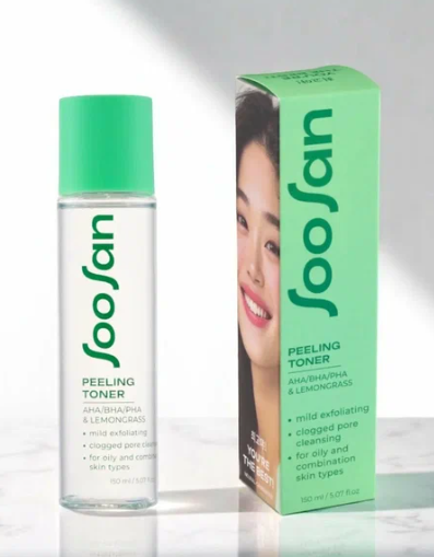 Тонер для лица SOOSAN AHA/BHA/PHA & Lemongrass Отшелушивающий с кислотами 150мл - в интернет-магазине tut-beauty.by