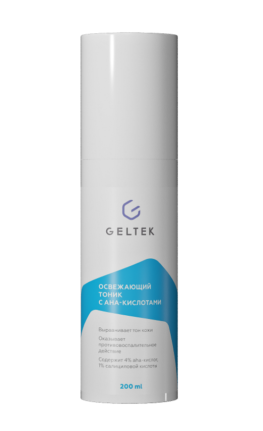 Тоник для лица Geltek освежающий с АНА - кислотами 200мл р - в интернет-магазине tut-beauty.by