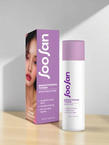 Тонер для лица SOOSAN Brightening Toner with Kiwi & Chia киви и чиа для сияния 150мл - в интернет-магазине tut-beauty.by