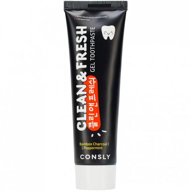 Зубная паста Consly Clean&Fresh гелевая с бамбуковым углем и перечной мятой 105гр - в интернет-магазине tut-beauty.by
