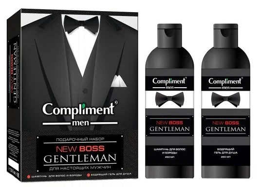 Набор подарочный мужской Compliment №1770-2 Gentleman шампунь для волос и бороды + гель для душа