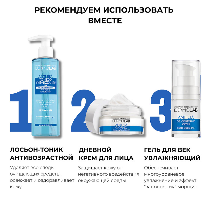 Сыворотка-концентрат для лица Deborah Dermolab Anti-Aging антивозрастная 50мл