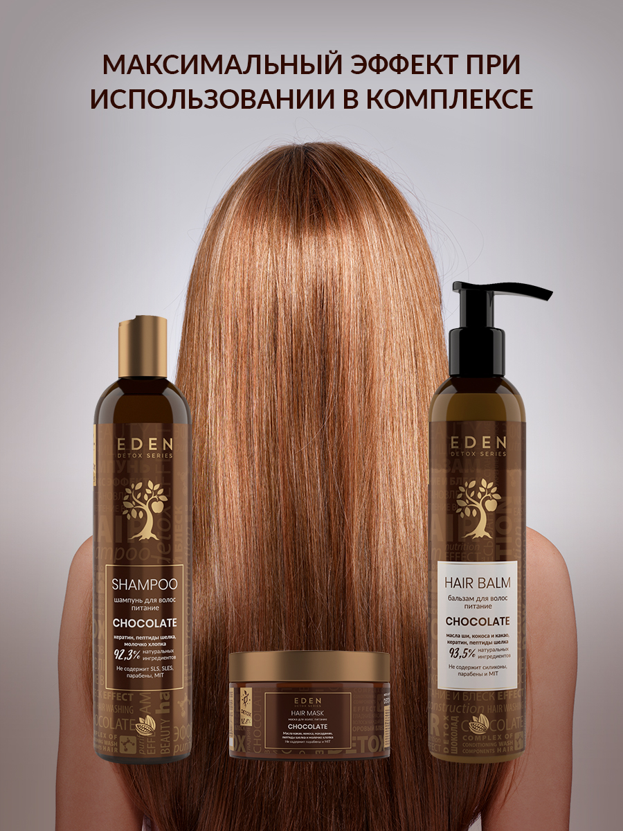 Шампунь для волос Eden Detox Сhocolate 350мл - в интернет-магазине tut-beauty.by