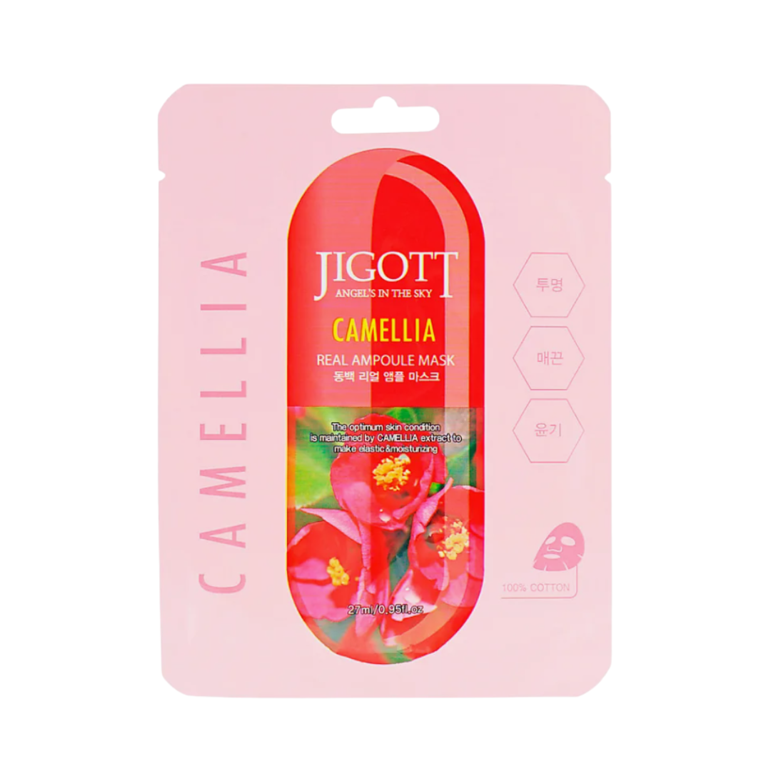 Маска для лица Jigott Camellia Real Ampoule Mask с экстрактом камелии 27мл