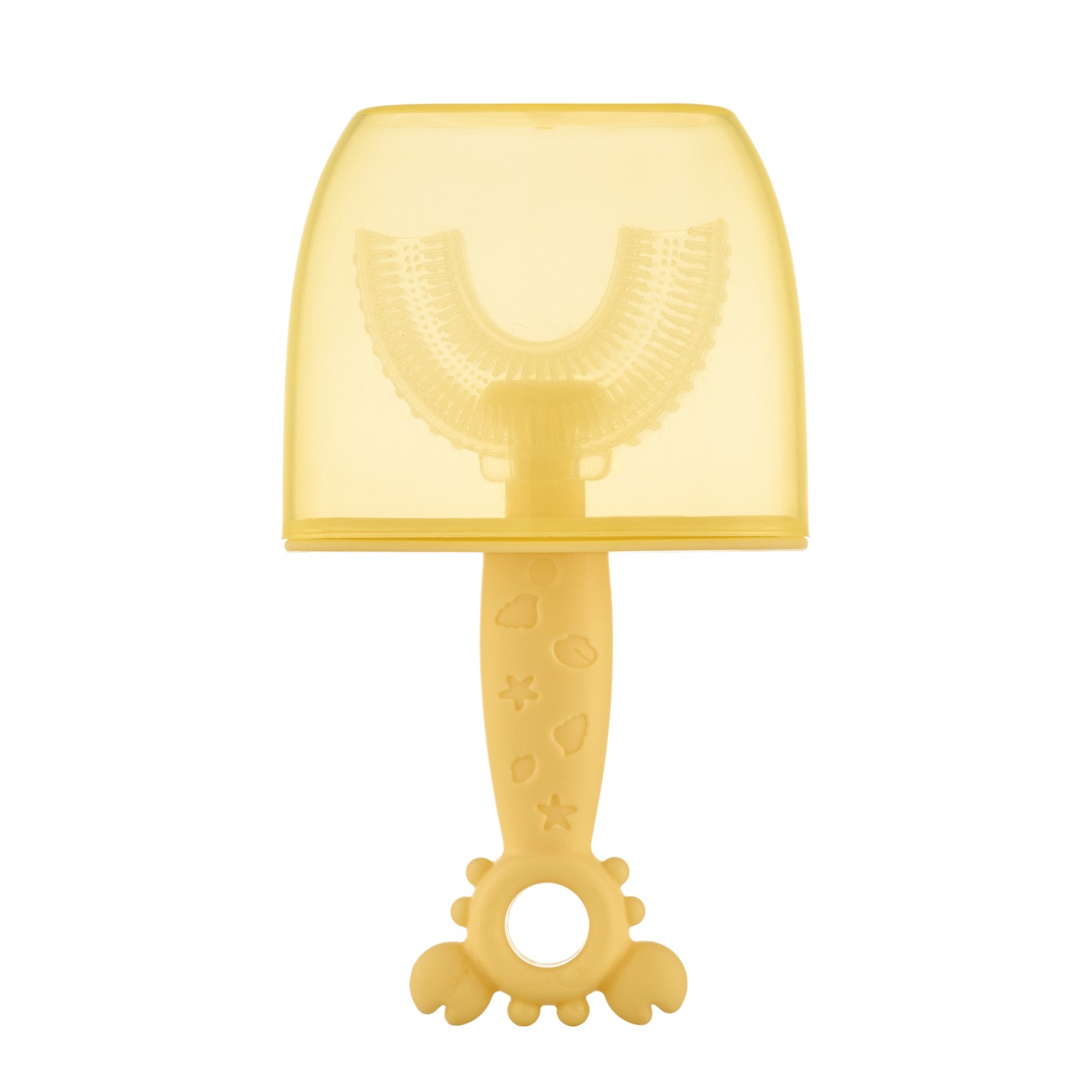 Зубная щетка-массажер Roxy Kids детская Крабик с футляром цвет желтый