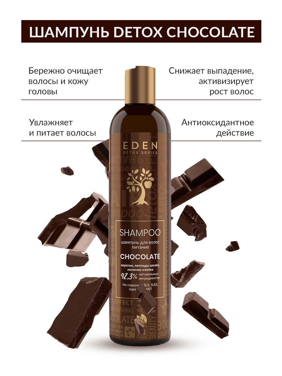Шампунь для волос Eden Detox Сhocolate 350мл - в интернет-магазине tut-beauty.by