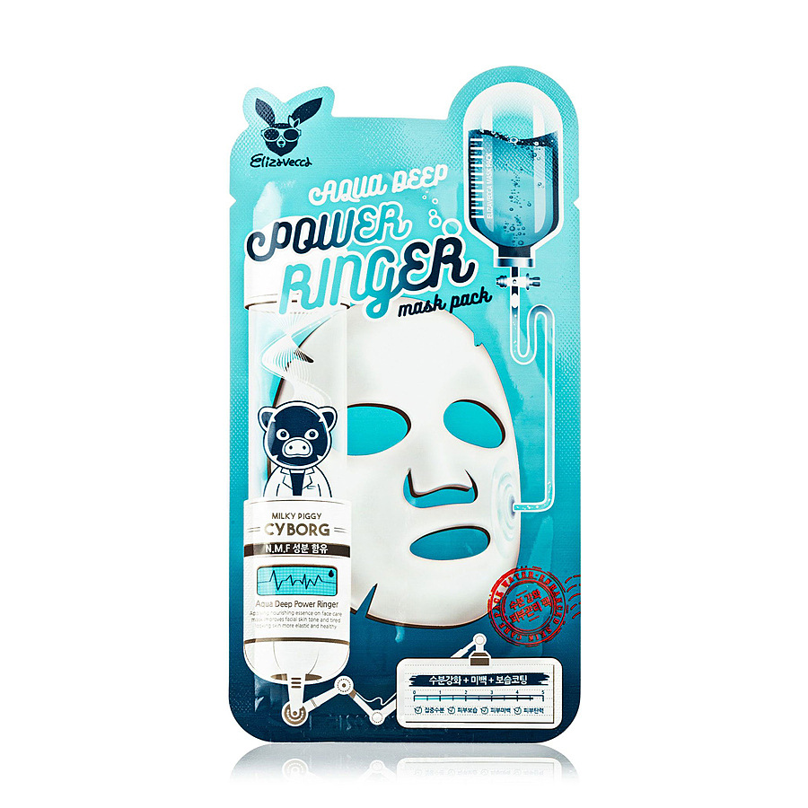 Маска для лица Elizavecca Power Ringer Mask Pack Aqua Deep Увлажняющая тканевая 23мл - в интернет-магазине tut-beauty.by