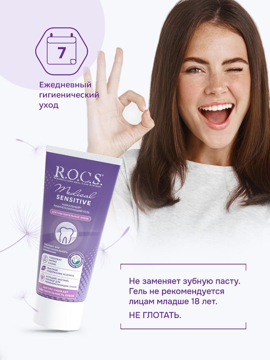 Гель для зубов R.O.C.S. Medical Sensitive для чувствительных зубов 45г