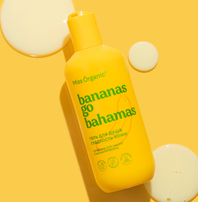 Гель для душа Miss Organic Bananas Go Bahamas гладкость кожи 290мл - в интернет-магазине tut-beauty.by