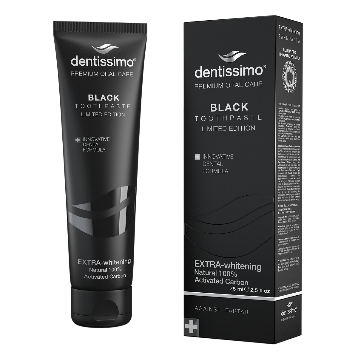 Зубная паста Dentissimo Extra Whitening Black экстра отбеливающая черная 75мл - купить в интернет-магазине tut-beauty.by.