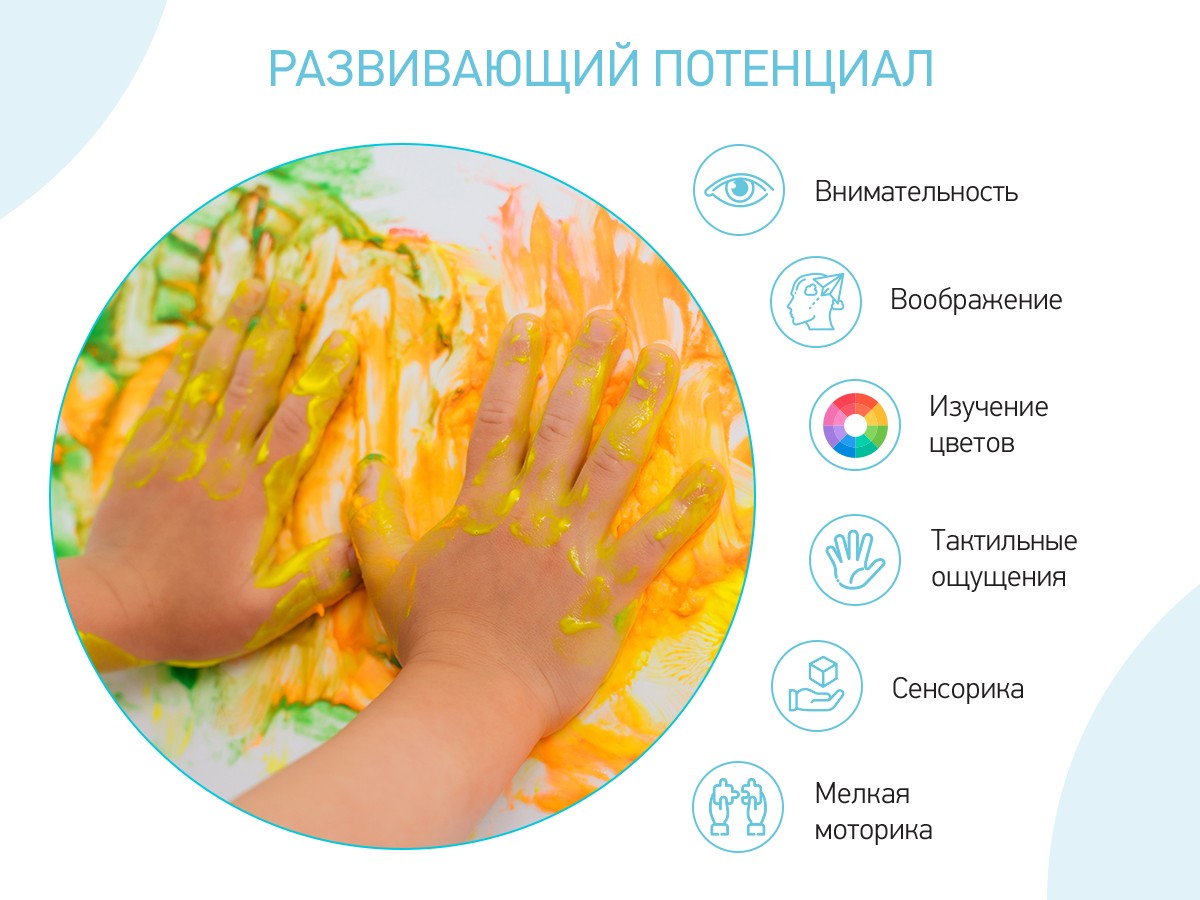Краски Roxy Kids Сенсорные для пальчиков 6x60мл