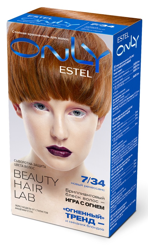 Краска для волос Estel Only тон 7.34 русый золотисто-медный 50мл - купить в Минске в интернет-магазине косметики. Оптовые цены. Скидки.