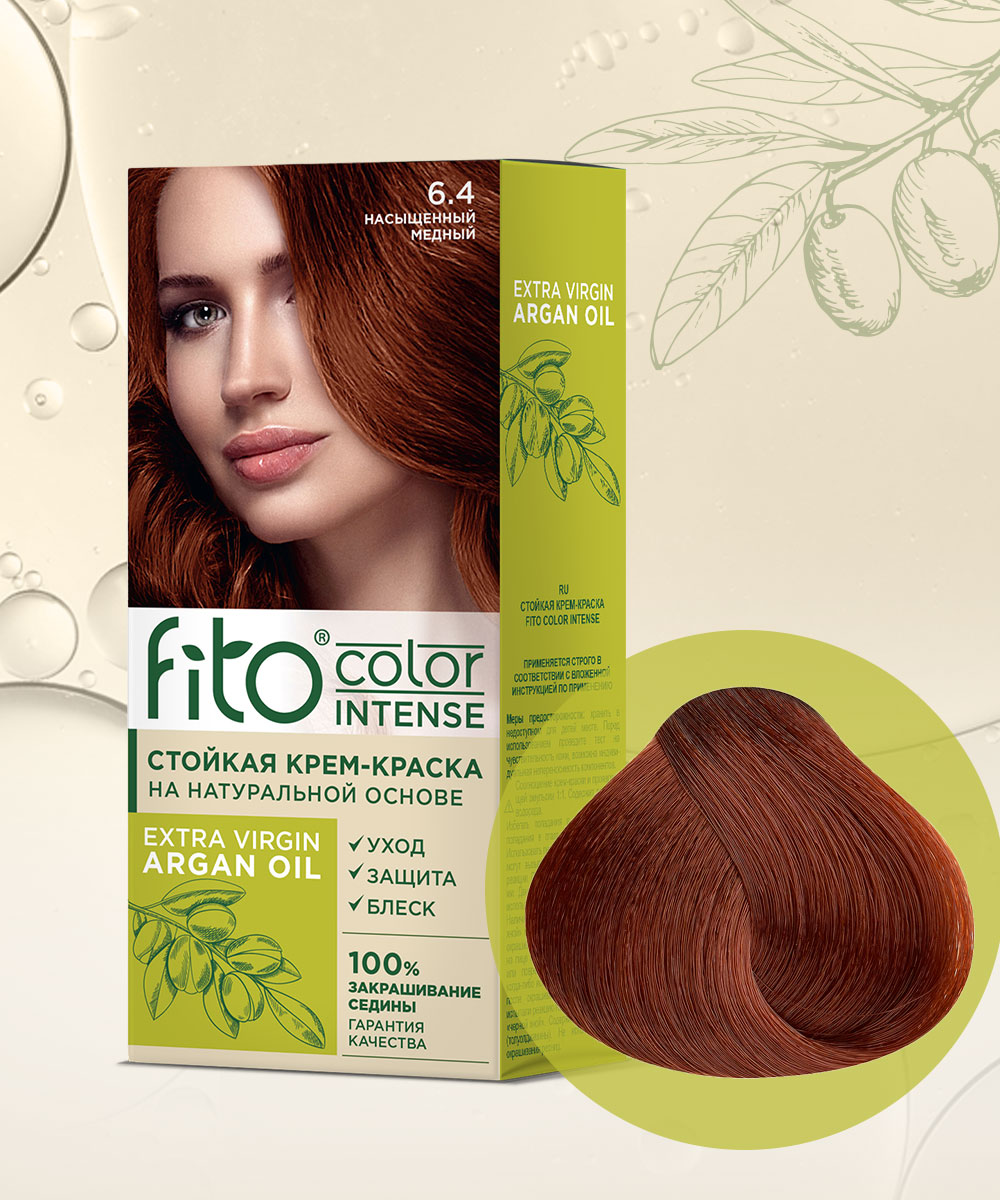 Крем-краска для волос Fito Сolor Intense тон 6.4 Насыщенный медный 115мл - в интернет-магазине tut-beauty.by