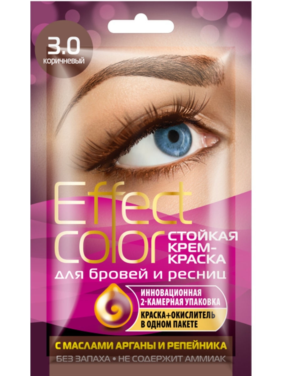 Краска для бровей и ресниц Effect Color коричневая 3мл - в интернет-магазине tut-beauty.by