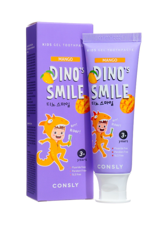 Зубная паста Consly DINO's SMILE c ксилитом и вкусом манго 60г - в интернет-магазине tut-beauty.by