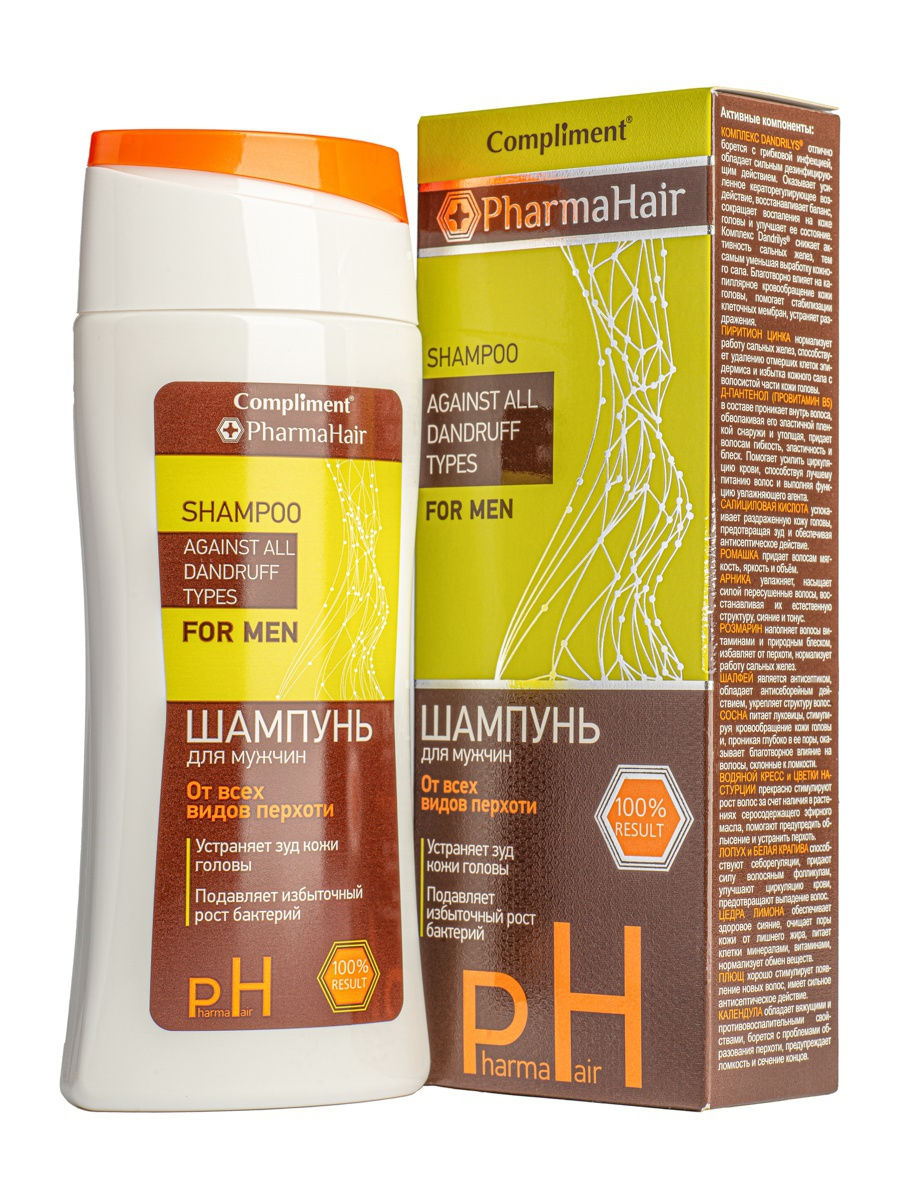 Шампунь для волос Compliment PharmaHair для мужчин от всех видов перхоти 200мл - в интернет-магазине tut-beauty.by