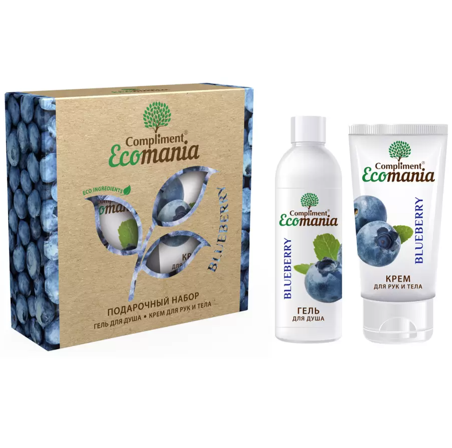 Набор Compliment Ecomania №1013 Blueberry гель для душа и крем для рук и тела р