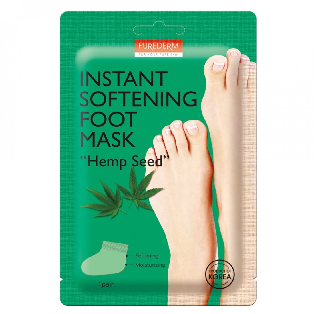 Маска для ног Purederm Instant Softening Foot Mask Hemp Seed Смягчающая 34г - в интернет-магазине tut-beauty.by