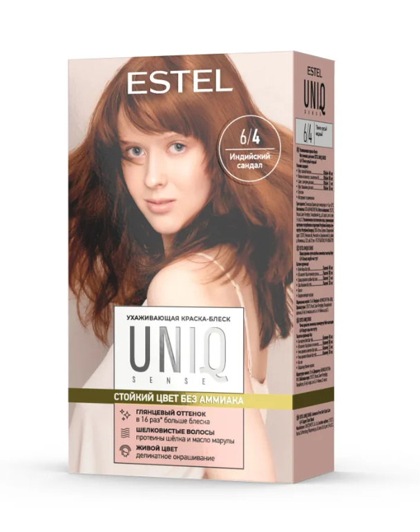 Краска для волос Estel UNIQ SENSE 6/4 тёмно-русый медный