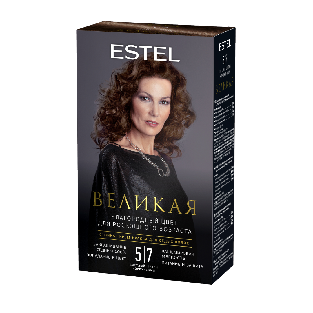Краска для волос Estel Великая 5/7 светлый шатен коричневый - в интернет-магазине TUT-BEAUTY.BY с доставкой.