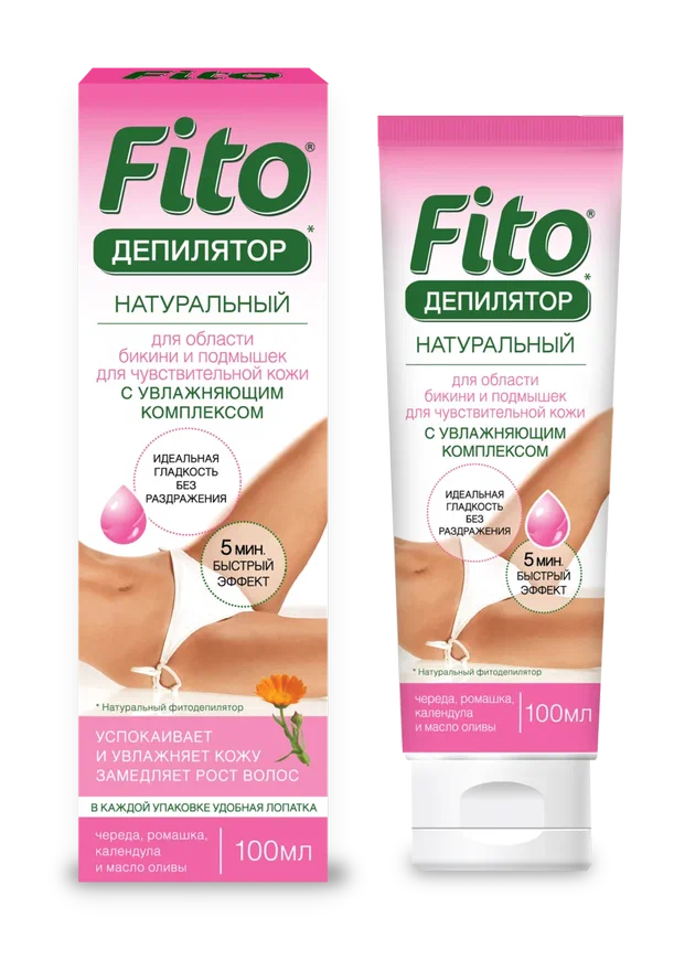 Крем для депиляции Fito для чувствительной кожи с чередой ромашкой календулой и маслом оливы 100мл - в интернет-магазине tut-beauty.by