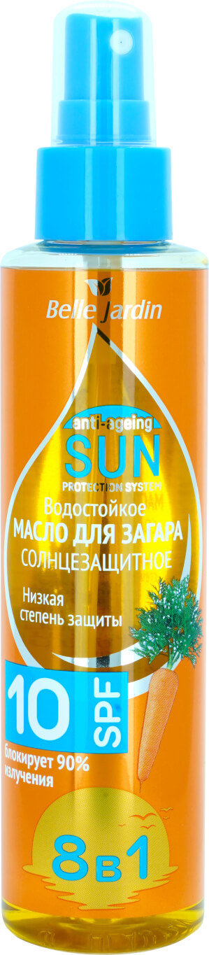 Масло для загара Belle Jardin Anti - ageing SPF10 водостойкое солнцезащитное 160мл