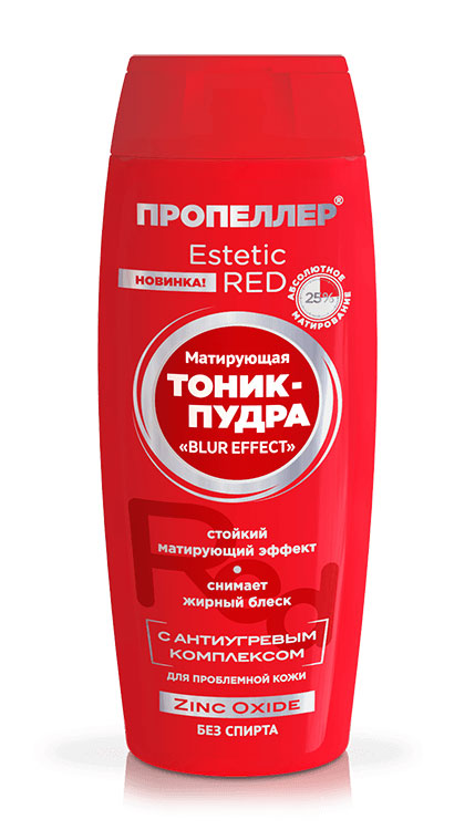 Тоник-пудра для лица Пропеллер Estetic RED Zinc Oxide матирующая 100мл