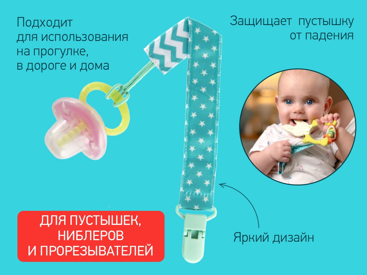 Держатель для пустышки и соски Roxy Kids  MINT SOOTHER SAVER 