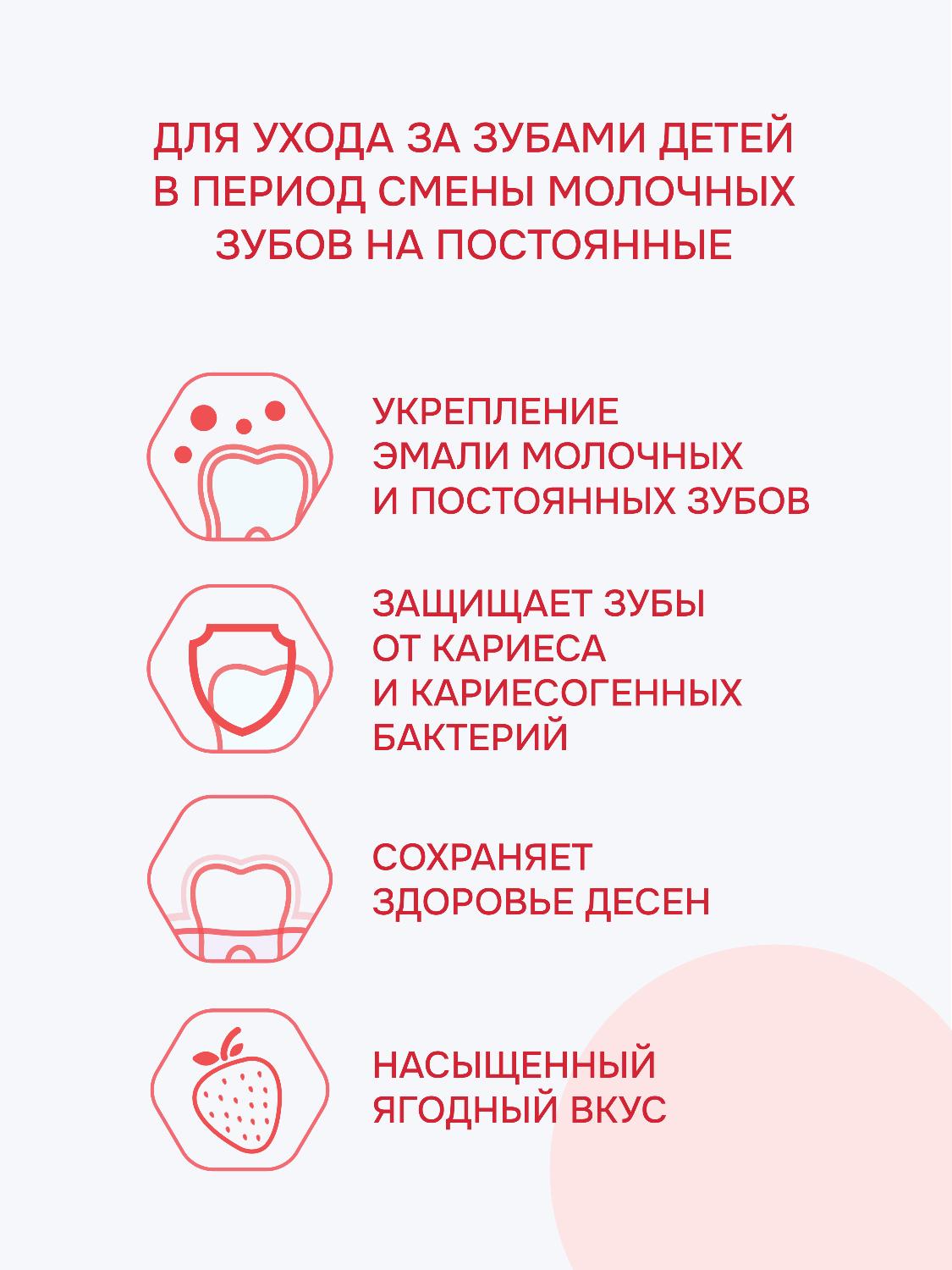 Зубная паста R.O.C.S. Kids от 4 до 7 лет малина и клубника 45г