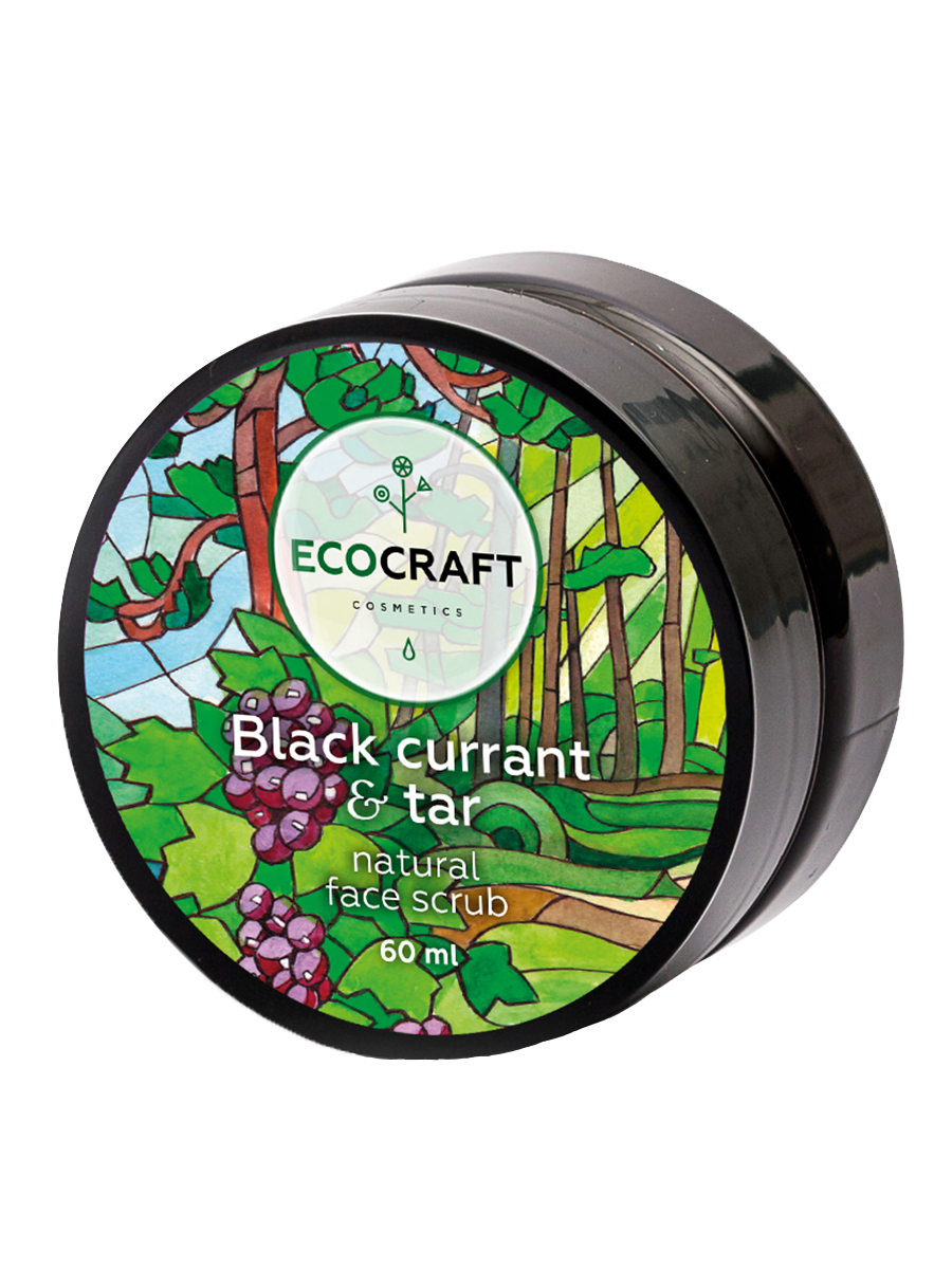 Скраб для лица EcoCraft Black currant and tar для сухой и чувствительной кожи 60мл - в интернет-магазине tut-beauty.by