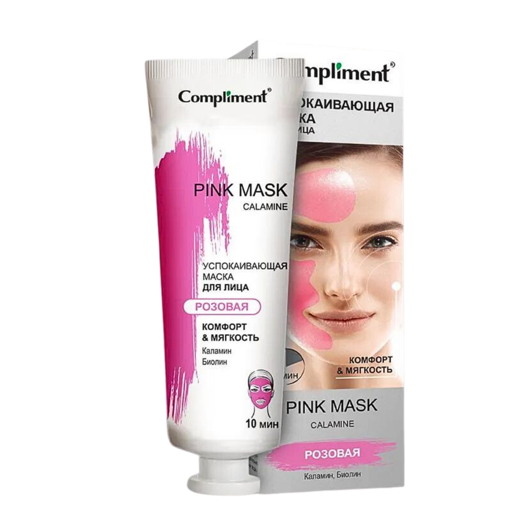 Маска для лица Compliment Pink Mask комфорт и мягкость успокаивающая 80мл