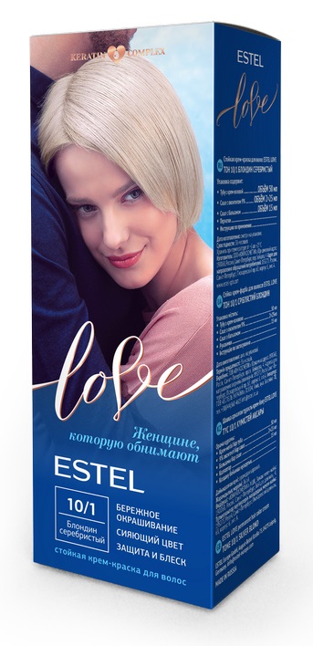 Краска для волос Estel Love тон 10.1 блондин серебристый 115мл