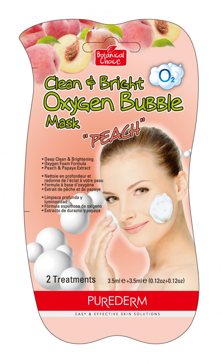 Маска для лица Purederm Clean Bright Oxygen Buble Mask Peach пенящая с активным кислородом 7г - в интернет-магазине tut-beauty.by
