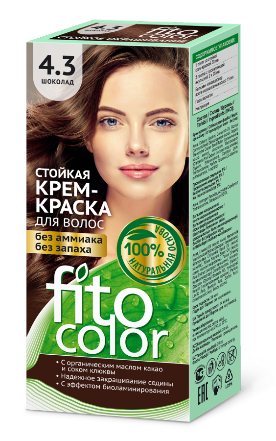 Краска для волос Fitocolor тон 4.3 шоколад 115мл - в интернет-магазине tut-beauty.by