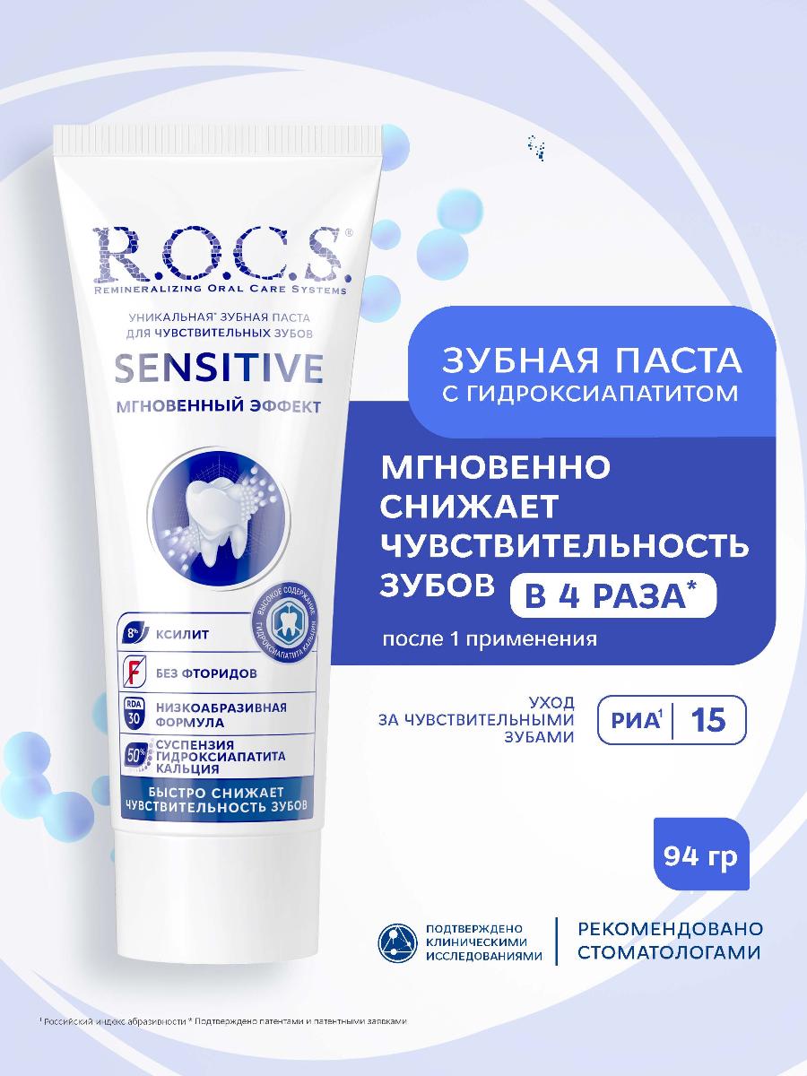 Зубная паста R.O.C.S. Sensitive мгновенный эффект для чувствительных зубов 94г