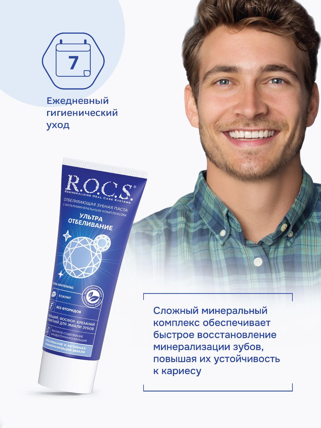 Зубная паста R.O.C.S. Ультра отбеливание 94гр - купить в интернет-магазине tut-beauty.by.